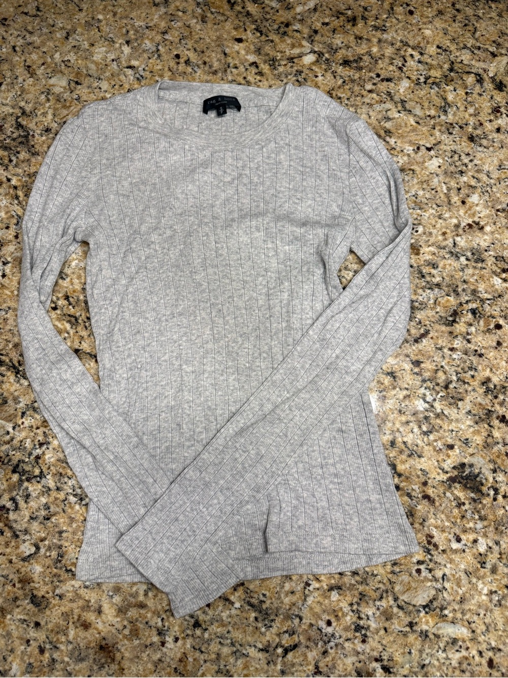 Women's RAG & BONE Ribbed Crewneck Gray size SMALL